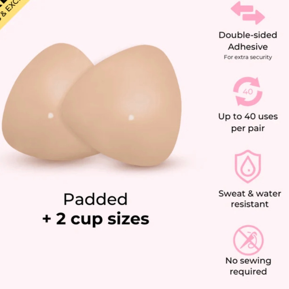 Padded Adhesive Bra Inserts - Tan
